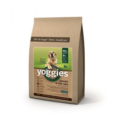 Granule Yoggies 4kg, JEHNĚČÍ + BÍLÁ RYBA, granule lisované za studena