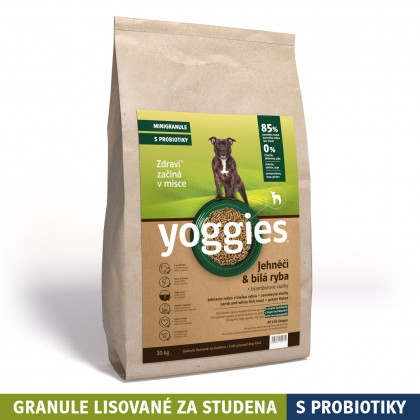 10kg Yoggies Jehněčí maso&bílá ryba, minigranule lisované za studena s probiotiky