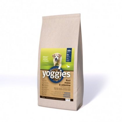 15kg Yoggies Hypoalergenní granule s kozím masem, lisované za studena