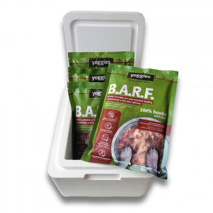 2 kg Yoggies B.A.R.F. 100% hovězí s probiotiky a kloubní výživou