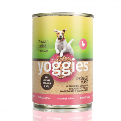 200g Yoggies drůbeží konzerva s ovesnými vločkami a zeleninou