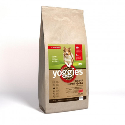 20kg Yoggies MINIGRANULE Ibérico vepřové maso s jablky, lisované za studena s probiotiky