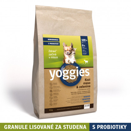 2kg Yoggies Hypoalergenní MINIGRANULE pro psy s kozím masem, lisované za studena