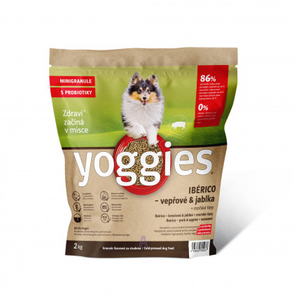 2kg Yoggies MINIGRANULE Ibérico vepřové maso s jablky, lisované za studena s probiotiky