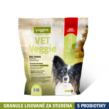 2kg Yoggies VET Veggie bez masa, minigranule lisované za studena s probiotiky