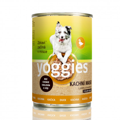 400g Yoggies monoproteinová konzerva pro psy s kachním masem, brusinkami a kloubní výživou
