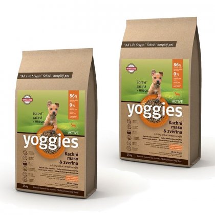 MINIGRANULE Yoggies Active 30kg, kachna a jelen, granule lisované za studena