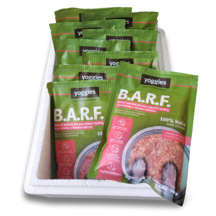 5 kg Yoggies B.A.R.F. 100% kuře s probiotiky a kloubní výživou