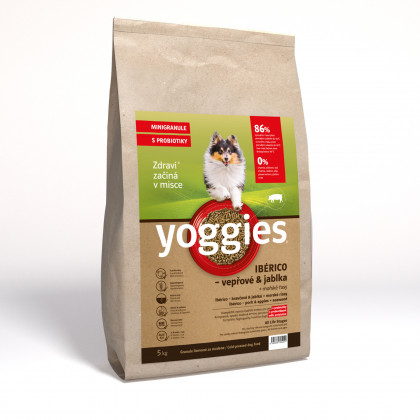 5kg Yoggies MINIGRANULE Ibérico vepřové maso s jablky, lisované za studena s probiotiky