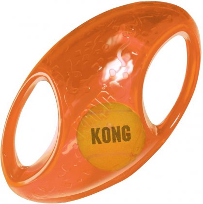 Kong Jumbler hračka pro psy gumový míč rugby M/L 17,5 x 11 cm