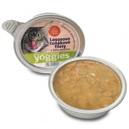 11+1 ZDARMA 85g Yoggies mističky pro kočky s lososem a tuňákem v lahodné želé omáčce