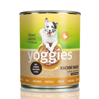 800g Yoggies monoproteinová konzerva pro psy s kachním masem, brusinkami a kloubní výživou