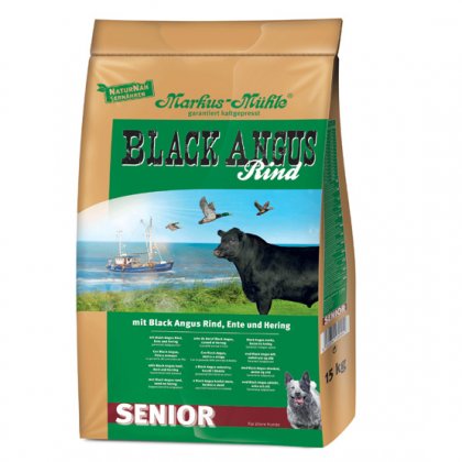 Black Angus Senior, 15kg granule lisované za studena, hovězí maso