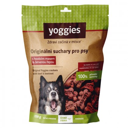 Yoggies NOVÉ suchary pro psy s hovězím masem a červenou řepou 150g