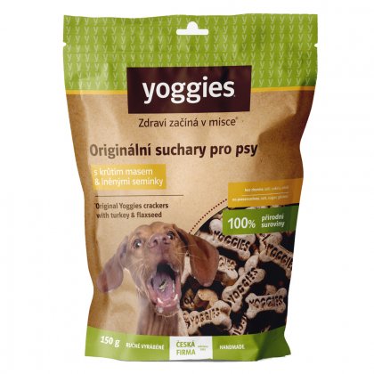 Yoggies NOVÉ suchary pro psy s krůtím masem 150g