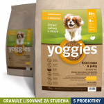 15 kg MINIGRANULE Monoproteinové Yoggies s krůtím masem a jáhly, lisované za studena s probiotiky