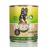 800g Yoggies konzerva pro psy s masovou směsí (kuře, vepřové, hovězí) králíkem a hráškem